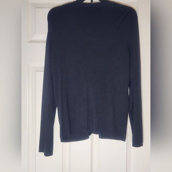Banana Republic XL Black 100% SILK LngSlv Knit Buttons Up Women's Cardigan - Picture 6 of 6